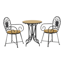 Zahradní 3-dílný set, černá/dub, ZALVEO