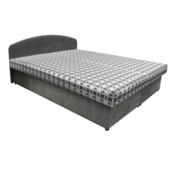 Manželská postel, molitanová, šedá/vzor, ELIJAH