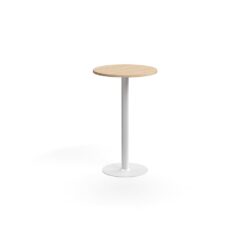 Stylový barový stůl se středovou podnoží a odolnou laminovanou deskou. Díky jednoduchému designu se hodí do různých prostředí