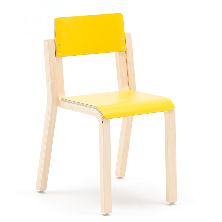 Stohovatelná dětská židle s jednoduchým stylovým designem. Židle má tvarovaný dřevěný rám se zaoblenými rohy a hranami. Sedák má přední hranu s tvarem vodopádu pro větší pohodlí.Židle DANTE je stylová dětská židle s tvarovaným rámem z břízy a sedákem a opěrákem z dýhy nebo lamina. Přední hrana sedáku ve tvaru vodopádu snižuje tlak na stehna a poskytuje dobrý komfort při sezení. Několik židlí lze snadno stohovat na sebe
