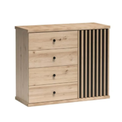 Komoda, dub artisan/černá, KOLI C-5