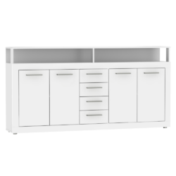 Kombinovaná komoda, bílá, LUNYSA 2 NEW