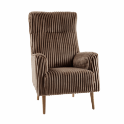 Křeslo ušák, taupe šedohnědá/buk, SAMY 1