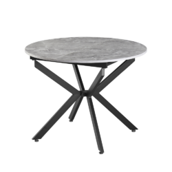 Jídelní rozkládací stůl, beton/černá, 100x100-140x75 cm, ABERO TYP 1