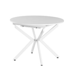 Jídelní rozkládací stůl, bílá, 100x100-140x75 cm, ABERO TYP 1
