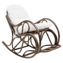 Houpací křeslo, tmavě hnědá/béžová, AGATON