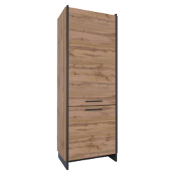 Regál, dub wotan/černá, AMONI 2D