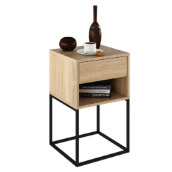 Noční/příruční stolek, dub sonoma/černá, ARTI TYP 1