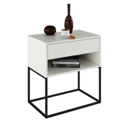 Noční/příruční stolek, bílá/černá, ARTI TYP 2