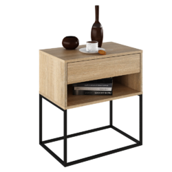 Noční/příruční stolek, dub sonoma/černá, ARTI TYP 2