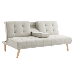 Rozkládací pohovka, béžová/buk, BABET