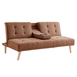 Rozkládací pohovka, hnědá/buk, BABET