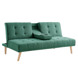 Rozkládací pohovka, zelená/buk, BABET