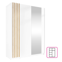 Skříň, 2D-150, bílá/dub artisan, BAJADERO TYP 1