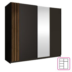 Skříň, 2D-200, černá/dub artisan, BAJADERO TYP 2