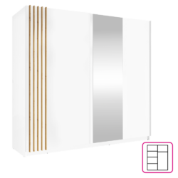 Skříň, 2D-200, bílá/dub artisan, BAJADERO TYP 2