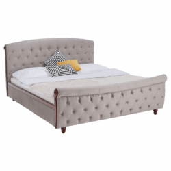 Postel s roštem, 180x200, šedohnědá Taupe Velvet látka, BARETO