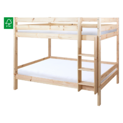 Patrová postel se zábranou, 90x200, smrk, BENY