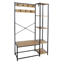 Věšák, černá/dub, BERDY