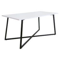 Konferenční stolek, bílá/černá, BERTEL