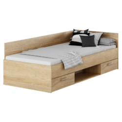 Postel, 90x200, dub sonoma, BOAT