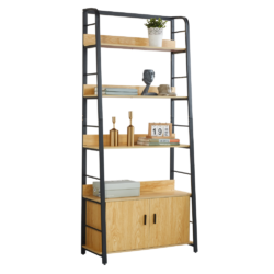 Regál, dub tmavý/černá, CHARITON