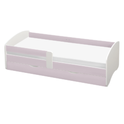 Postel s roštem a úložným prostorem 90x200, bílá/růžová, COCOLINO