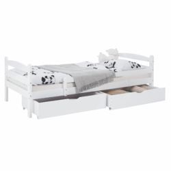 Postel se zábranou, 90x200, bílá, DALMA
