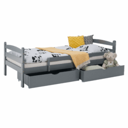 Postel se zábranou, 90x200, šedá, DALMA