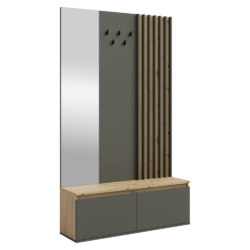 Předsíňová sestava, grafit/dub artisan, DERIS