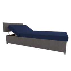 Polohovací válenda, šedá/modrá, DOMENA