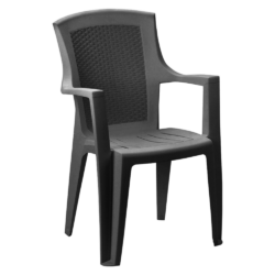 Zahradní stohovatelné křeslo, antracit, EDENIA