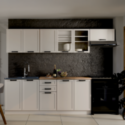 Kuchyňská linka, 2,6 m, kašmír/dub wotan, ELGIA