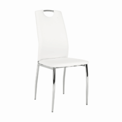 Jídelní židle, ekokůže bílá / chrom, ERVINA