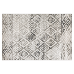 Koberec, černá/bílá/vzor, 200x285, ESTELA TYP 4