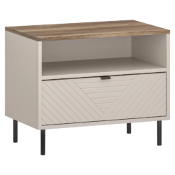 Noční stolek, kašmír/dub castello, EYCO 1S