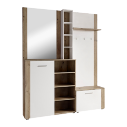 Předsíňová sestava, bílá/dub artisan, FANDU