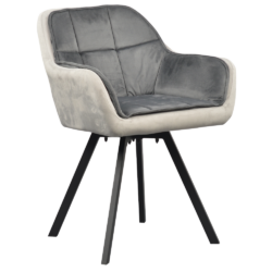 Otočné jídelní křeslo, šedá Velvet látka, FLER