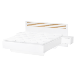 Postel + 2x noční stolek, bílá/dub artisan, 180x200, FLORENS