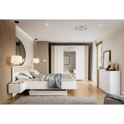 Ložnicová sestava, bílá/dub artisan, 160x200, FLORENS