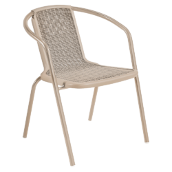Zahradní stohovatelná židle, champagne, ocel/plast, FRENY