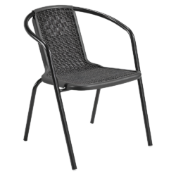 Zahradní stohovatelná židle, černá, ocel/plast, FRENY