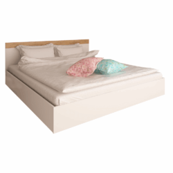 Manželská postel, 160x200, bílá/dub artisan, GABRIELA