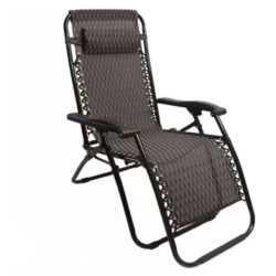 Zahradní polohovací křeslo, šedohnědá/vzor, GAVIN