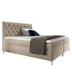 Boxspringová postel, 200x200, béžová látka Velvet, GULIETTE P1, poškozené zboží