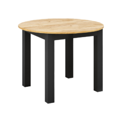 Jídelní rozkládací stůl, dub craft zlatý/černá, 103-142x76 cm, HARRY