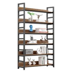 Regál, dub tmavý/černá, JANEL TYP 2