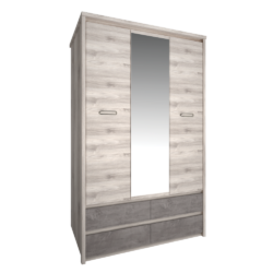 Skříň se zrcadlem 3D4S, kaštan nairobi/onyx, JESI NEW