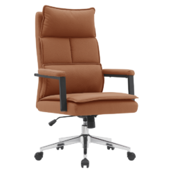 Kancelářské křeslo, hnědá camel ekokůže/chrom, KAHIL