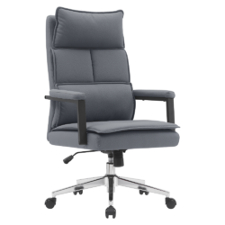 Kancelářské křeslo, šedá ekokůže/chrom, KAHIL